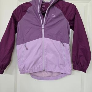 L.L. Bean Kids Girls Purple Windbreaker Rain Jacket SZ S/8 EUC